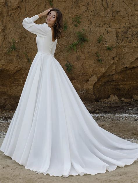 Simple Wedding Dress Boho Wedding Dress Minimalist Bridal Etsy