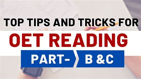 Top Tips And Tricks On Oet Reading Part B And C In Hindi Strategies