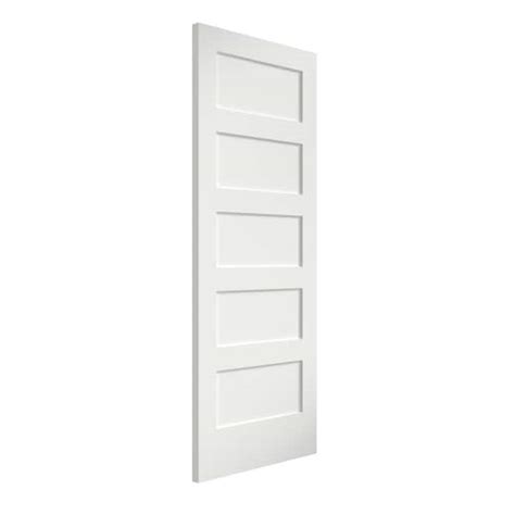 Eightdoors 36 In X 80 In X 1 34 In 5 Panel Shaker Solid Core White