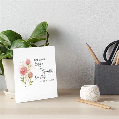 Pink Peonies With Bible Verse Art Board Print By Pinkandindigo In 2022