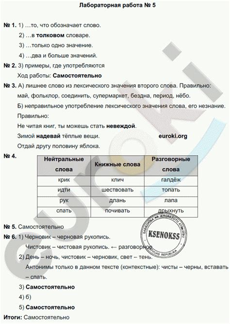 ГДЗ Русский язык 5 класс. Тематический контроль. Вариант 2