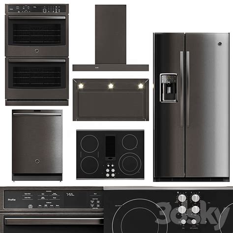 3DSKY GE Profile 5 Piece Kitchen Appliance 3D Model NEW UPDATE 2023