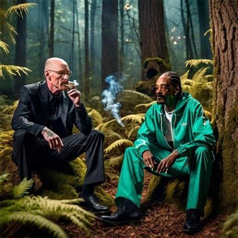 Walter White And Snoop Dogg Smoking Weed In A Forest Rhardaiimages