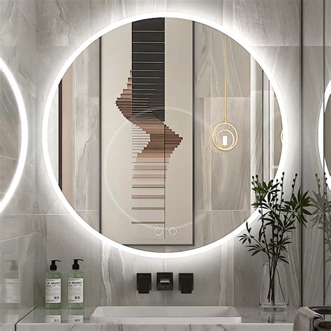 Ftoti 28 Inch Led Round Mirrorround Bathroom Mirror With Light