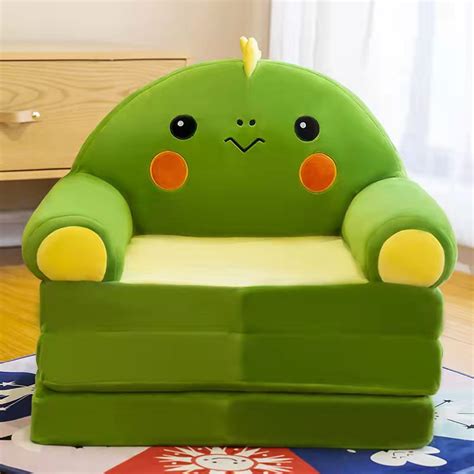 Plush Foldable Kids Sofa Backrest Armchair 2 In 1 Foldable Children