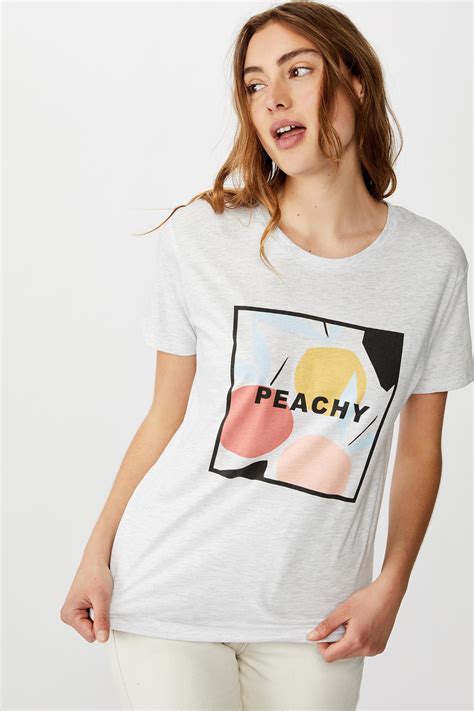 Classic Arts T Shirt Peachy Silver Marle Cotton On T Shirts Vests