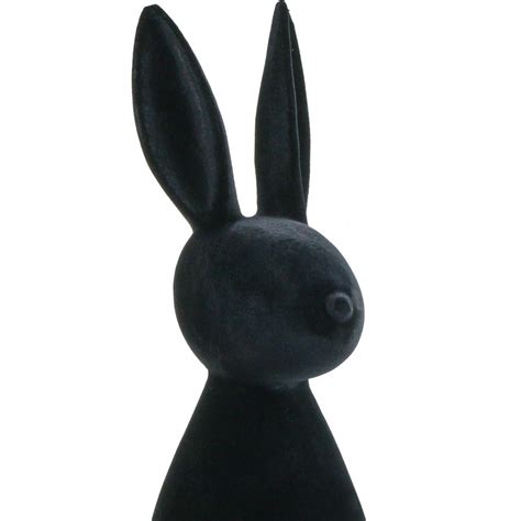 Floristik21 De Deko Hase Schwarz Deko Osterhase Beflockt H69cm 08735