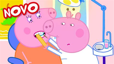 Peppa Pig Português Brasil Peppa de Adulto é Dentista NOVO Contos