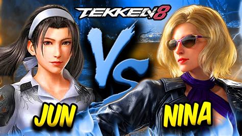 Crazy Ranked Gameplay Tekken 8 CBT Nina Williams Vs Jun Kazama YouTube