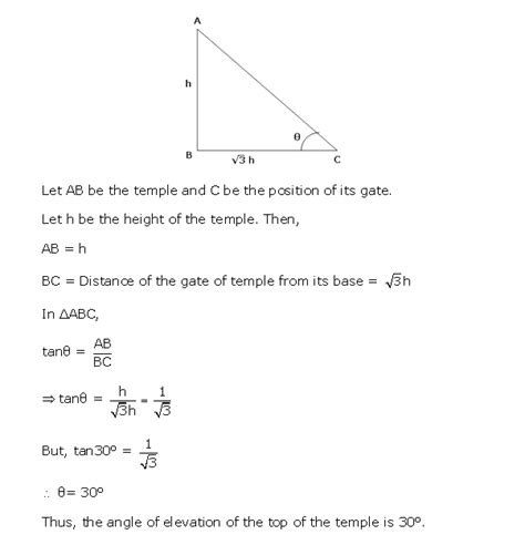 Frank Icse Solutions For Class Maths Heights And Distances Ex