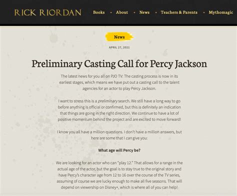 Disney opens casting call for 'Percy Jackson' reboot