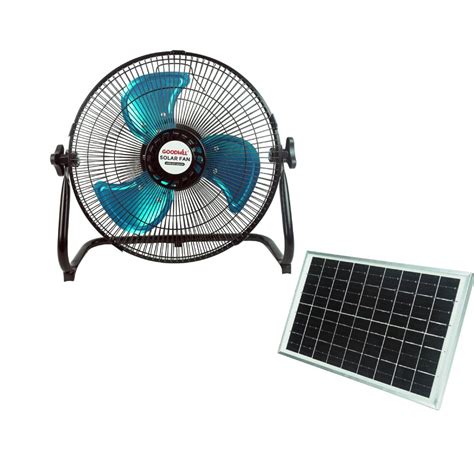 Ventilador Panel Solar Piso Recargable Y Corriente 12 Goodwill