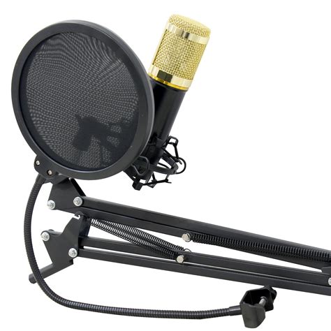 Microfone Condensador Pop Filter Aranha Braço Articulado BM800