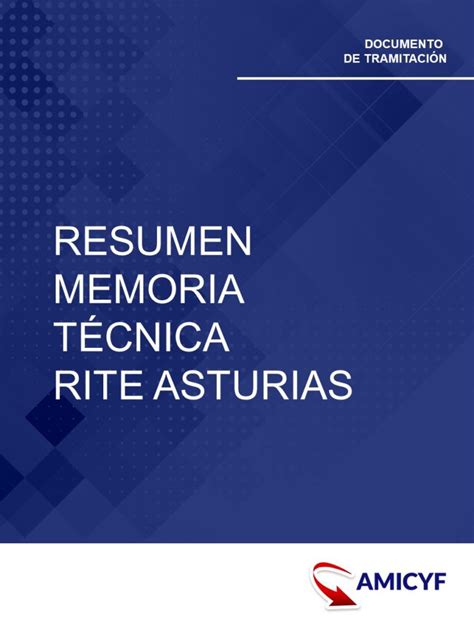 RESUMEN DE MEMORIA TÉCNICA RITE ASTURIAS Amicyf