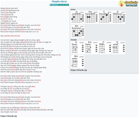 Chord Chuyện Của Ta Tab Song Lyric Sheet Guitar Ukulele Chords Vip