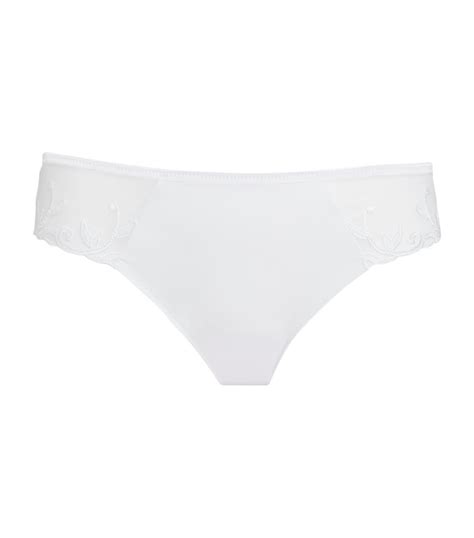 Womens Simone Perele White Lace Trim Andora Bikini Briefs Harrods