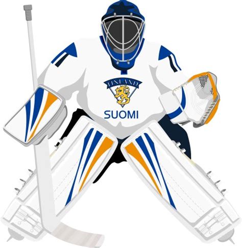 Colored Hand Sketch Hockey Goalie Royalty Free Vector Image