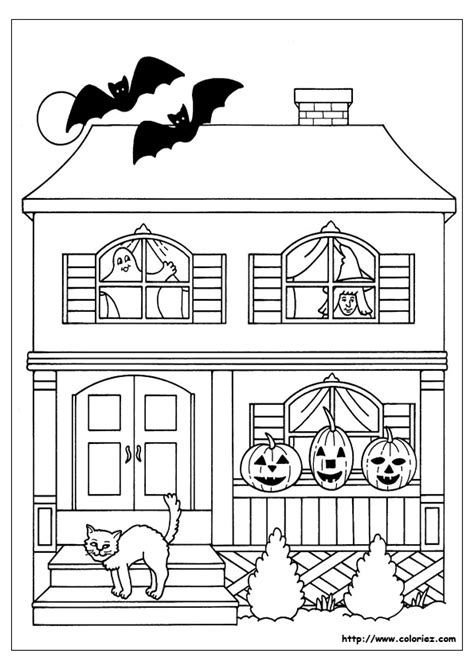 Coloriage Maison Hante Halloween Sur Hugolescargot