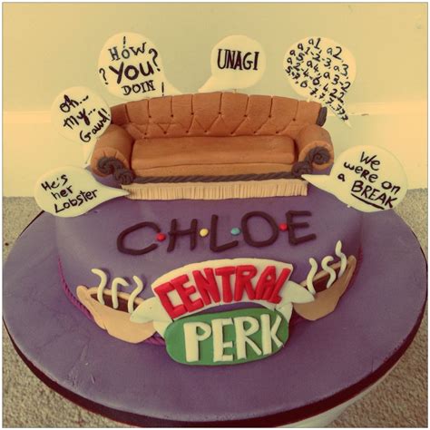 Friends Tv Show Cake With Couch And Quotes Made For My Sisters Birthday