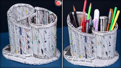 Best Out Of Waste Idea How To Make Pen Stand At Home News Paper