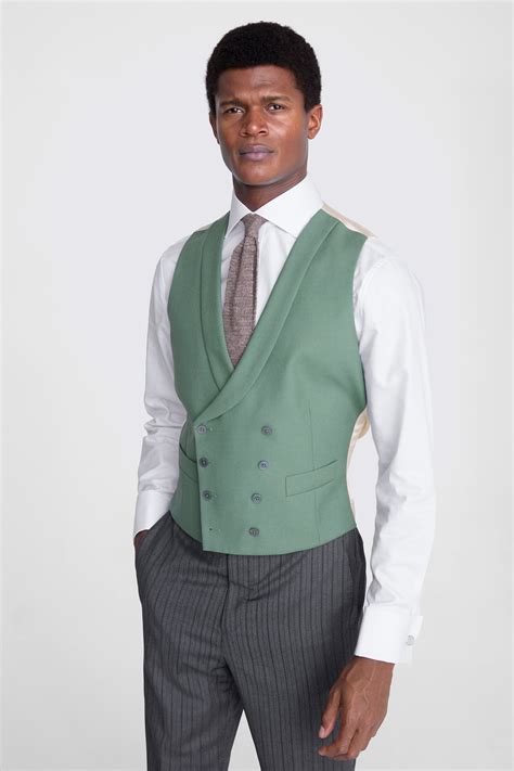 Tailored Fit Green Morning Waistcoat Buy Online At Moss