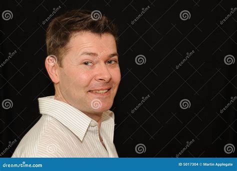 Portrait Of Smiling Man Stock Photo Image Of Attentive 5017304