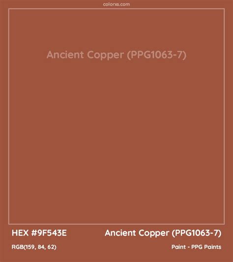 ppg paints ancient copper ppg  paint color codes similar paints