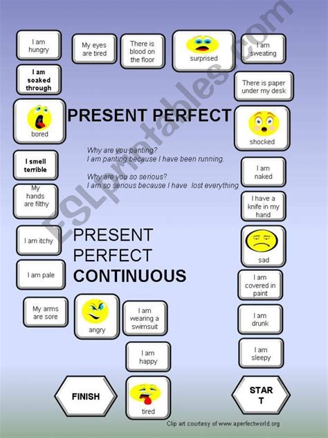 Present Perfect Tense Board Game