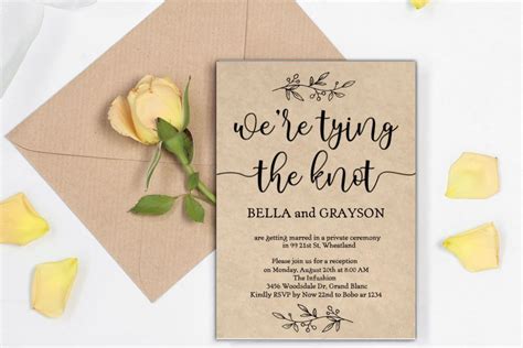 Tying The Knot Wedding Invitation Rustic Template | Bobotemp