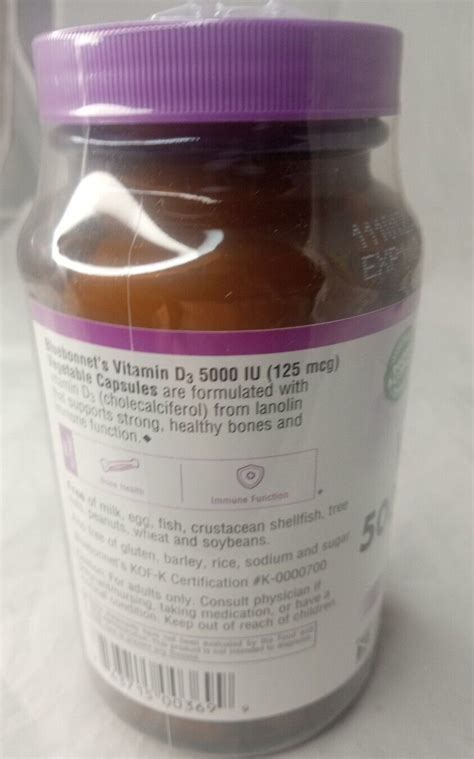 Bluebonnet Nutrition Vitamin D Iu Veg Cap Bluebonnet