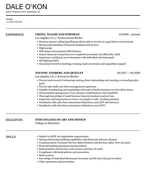 Banker Cv Examples Tips Templates Myperfectcv Riset