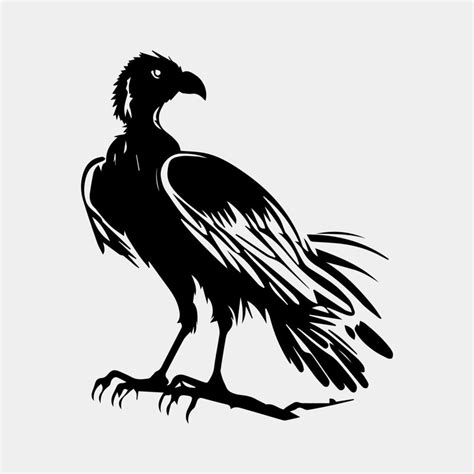 A black silhouette of a vulture sitting on a branch 21214768 Vector Art ...