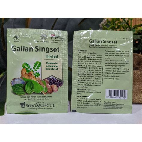 Jual Jamu Serbuk Galian Singset Sidomuncul 1pack Isi 10 Sachet