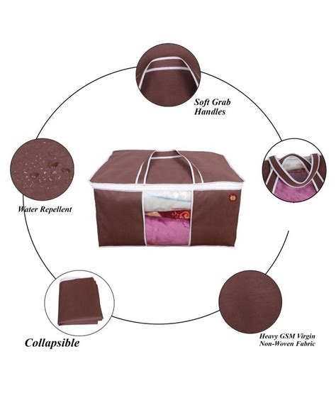 Non Woven Pieces Underbed Storage Bag, Storage Organizer, Blanket Cover (pack of 7, dark brown ...