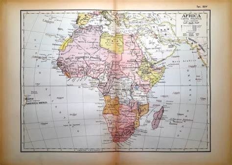 Carta Geografica Antica Africa Coloniale Ante Seconda Guerra M