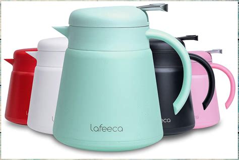 Lafeeca Thermal Coffee Carafe Tea Pot Stainless Steel Double Wall