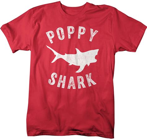 Mens Poppy Shark T Shirt Shark Shirts Matching Poppy Etsy