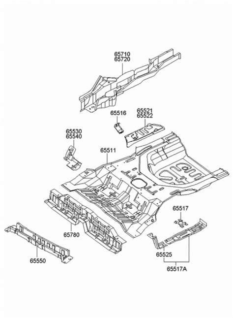 65541 3D100 Genuine Hyundai Panel Assembly Rear Floor Side RH