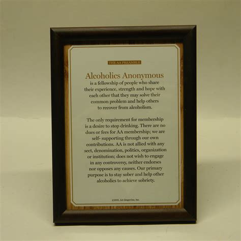 Alcoholics Anonymous Preamble Framed 5x7 Etsy