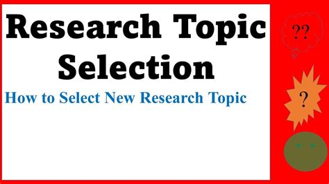 How To Select Topic For Your Research YouTube