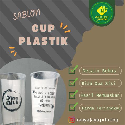 Jual Sablon Gelas Plastik Hok Cup Gelas Pop Ice Es Teh Jumbo