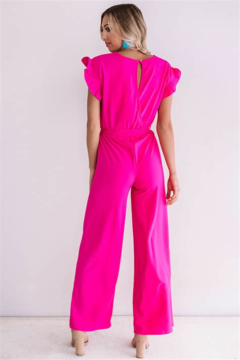 Late Nights Out Jumpsuit In Hot Pink • Impressions Online Boutique