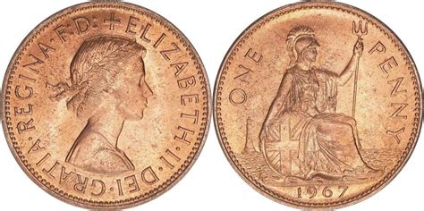 Großbritannien 1 Penny 1967 MA Shops