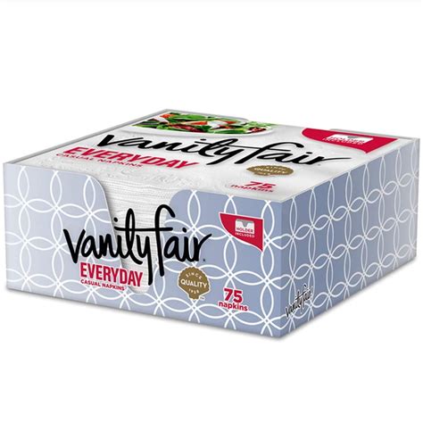 Vanity Fair Everyday Paper Napkins 75 Count White Napkins In A