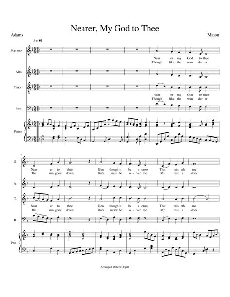 Nearer My God To Thee Sheet Music For Piano Voice Download Free In