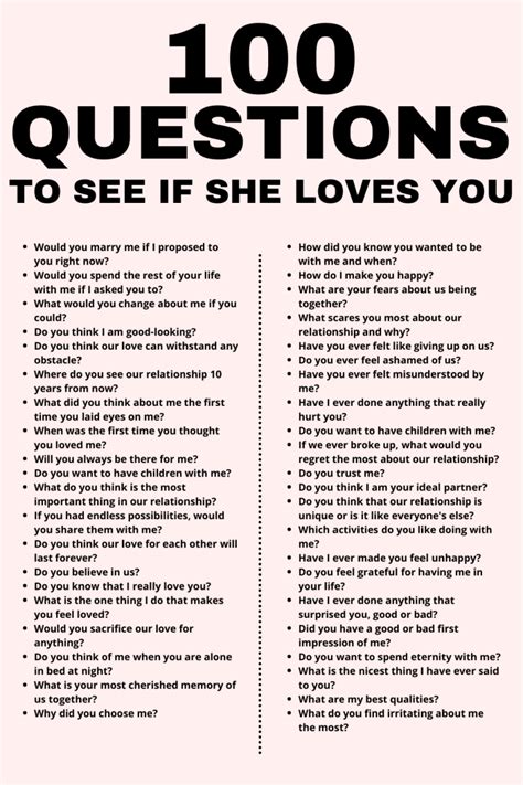 100 Questions To Ask Your Girlfriend To See If She Loves You Psychological Facts