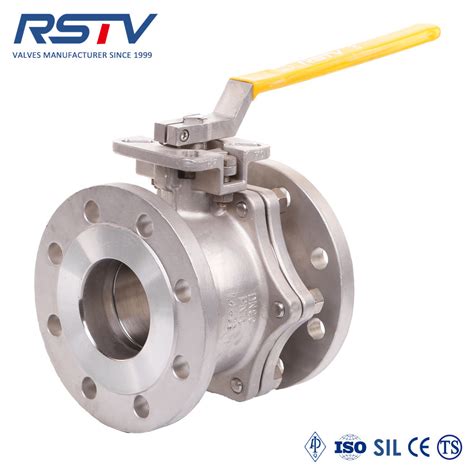 2 PC Ball Valve Flange End DIN Pn16 Pn40 Direct Mounting Pad Stainless