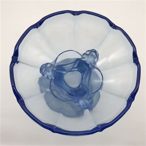 Art Deco Blue Glass Semi Nude Centrepiece Keepsakes