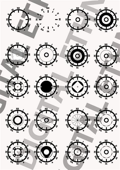 Clock Faces With Roman Numerals SVG PNG And DXF Formats Etsy