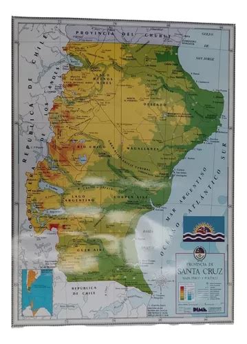 Mapa Santa Cruz F Sico Pol Tico Mural Laminado Envarillado Mercadolibre